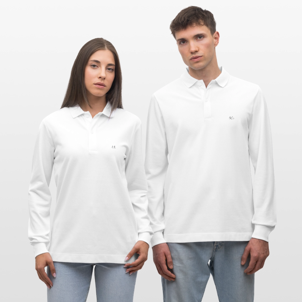 Stanley/Stella Organic Unisex Long-Sleeved Polo Shirt Prepster - white