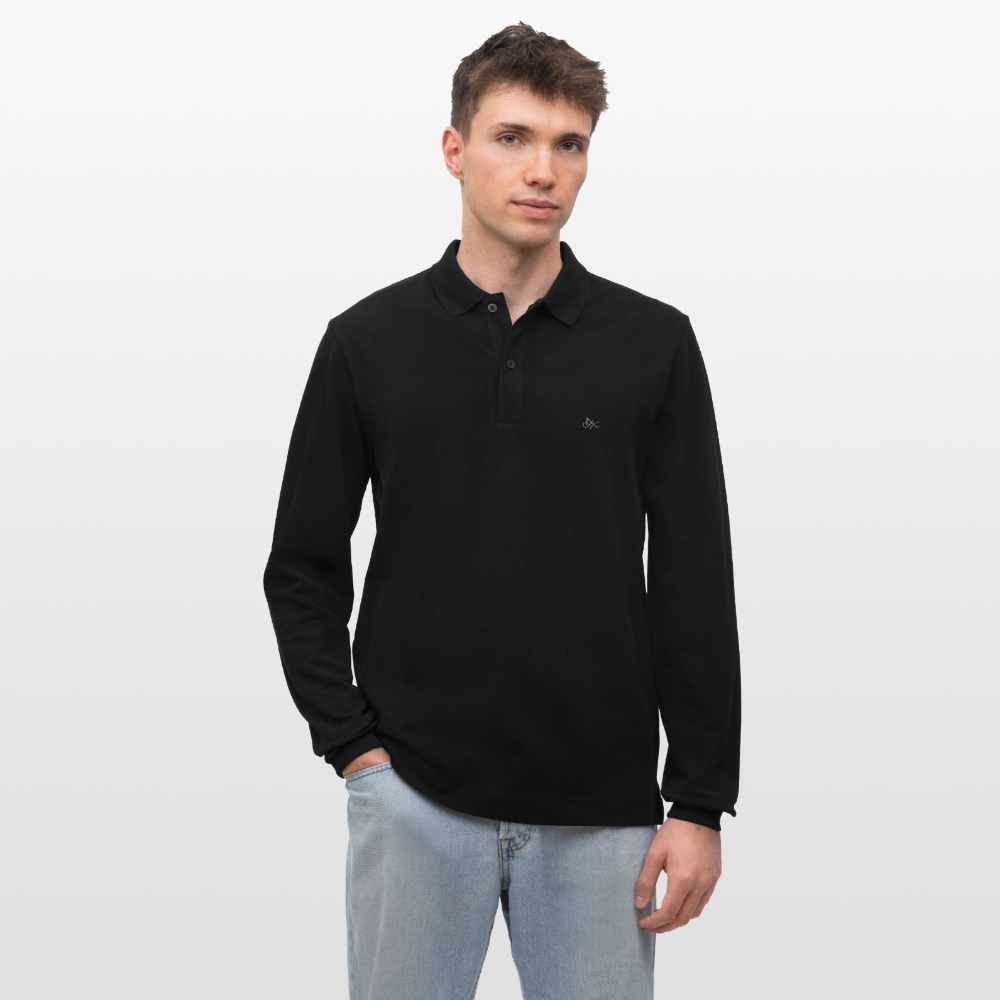 Stanley/Stella Organic Unisex Long-Sleeved Polo Shirt Prepster - black