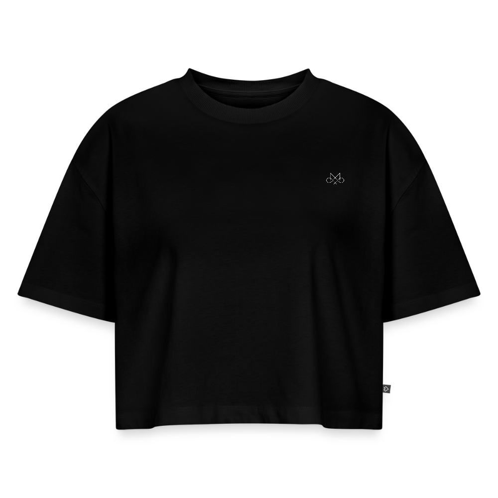 Women’s Premium Oversized Organic Cropped T-Shirt - black