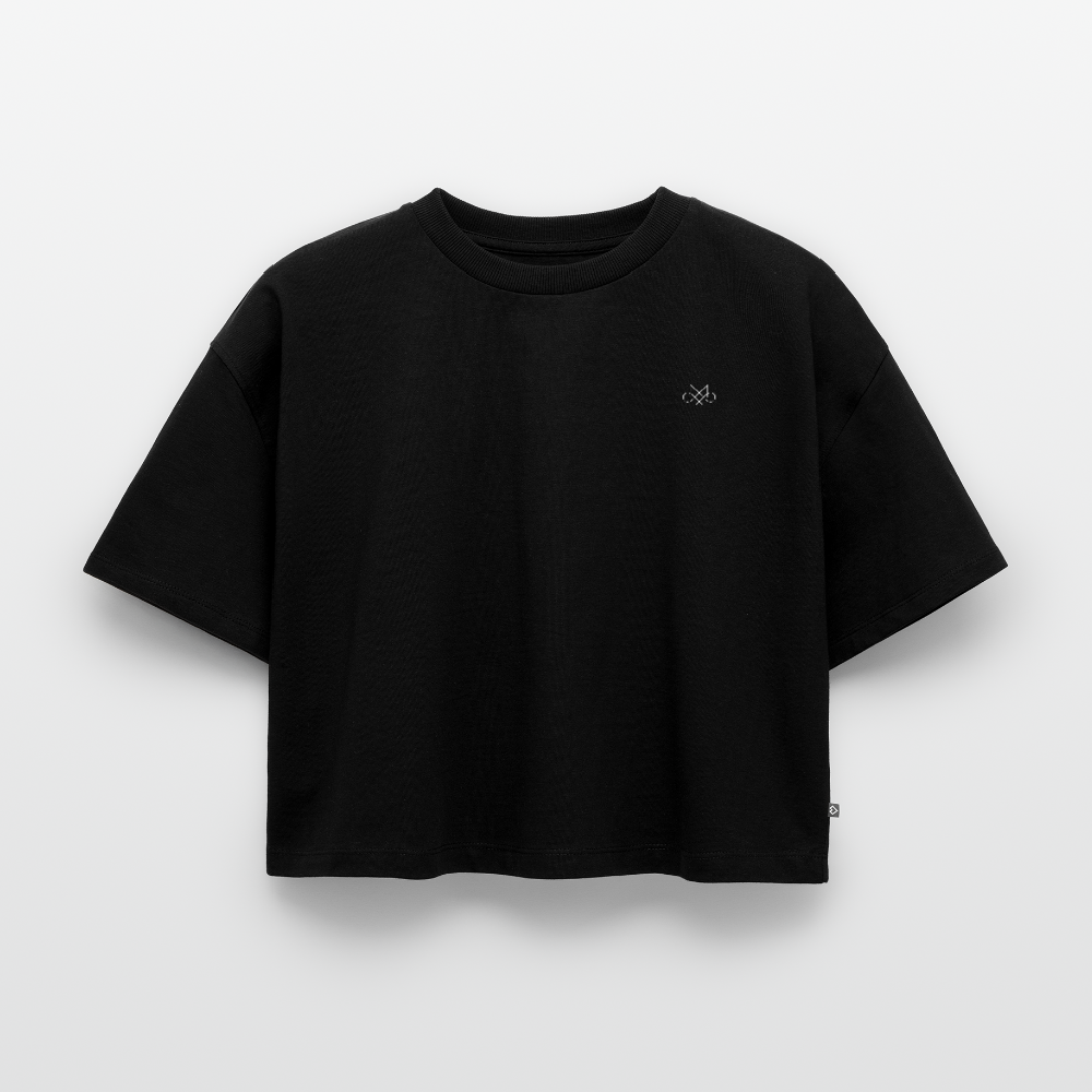 Women’s Premium Oversized Organic Cropped T-Shirt - black