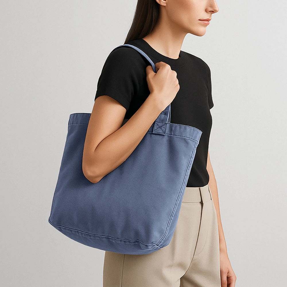 Vintage-washed Shopper - vintage denim