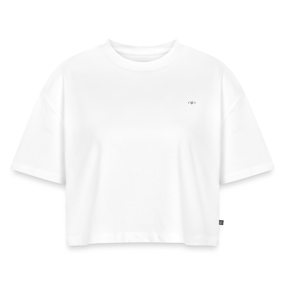 Women’s Premium Oversized Organic Cropped T-Shirt - white
