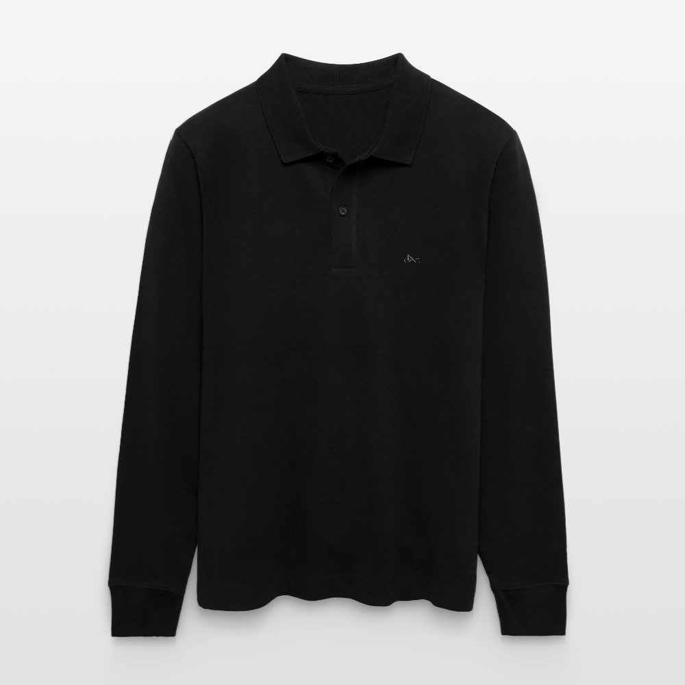 Stanley/Stella Organic Unisex Long-Sleeved Polo Shirt Prepster - black