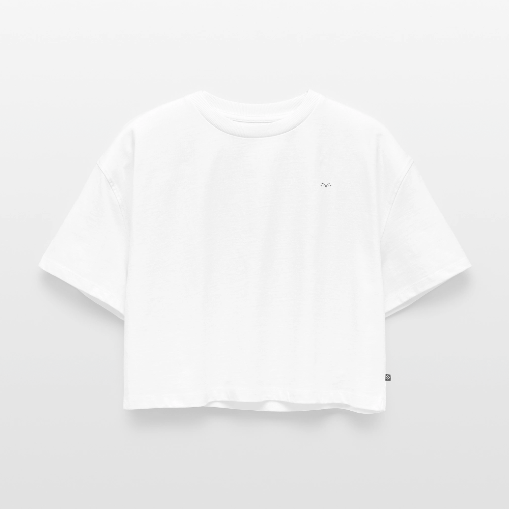 Women’s Premium Oversized Organic Cropped T-Shirt - white