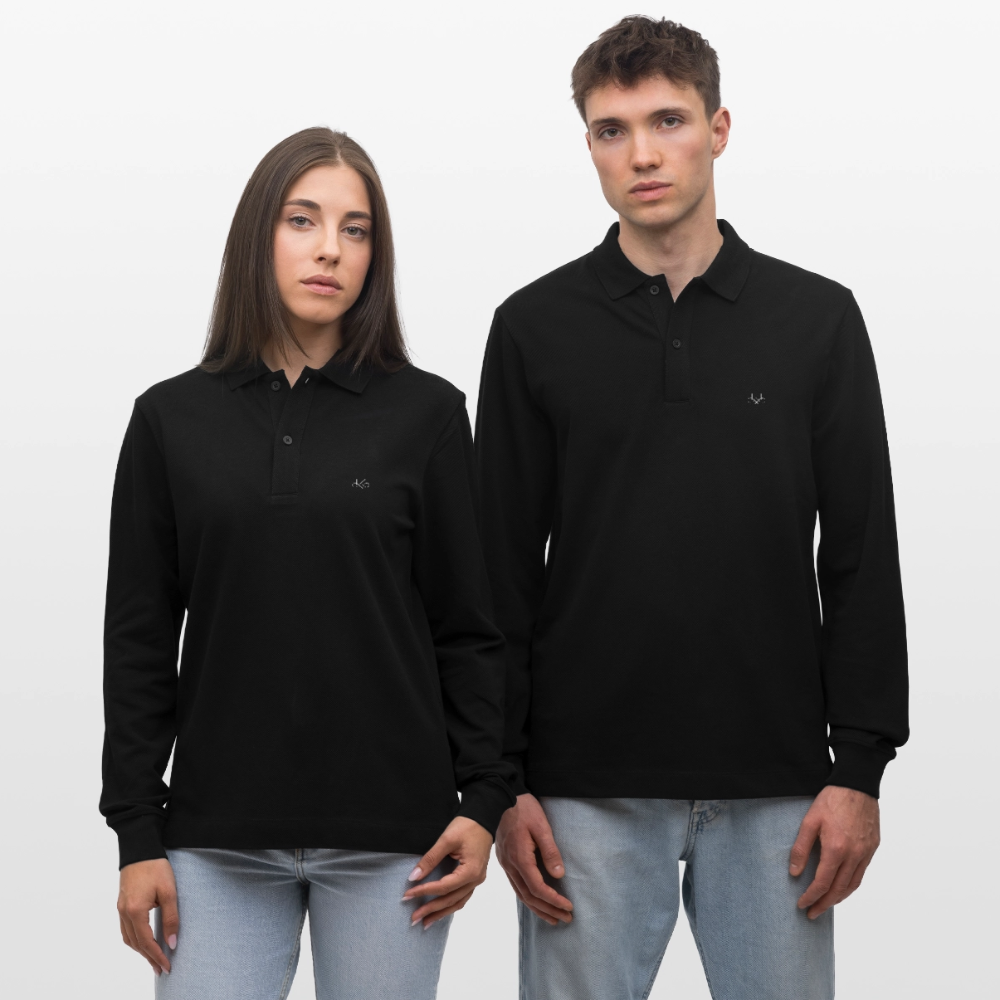 Stanley/Stella Organic Unisex Long-Sleeved Polo Shirt Prepster - black