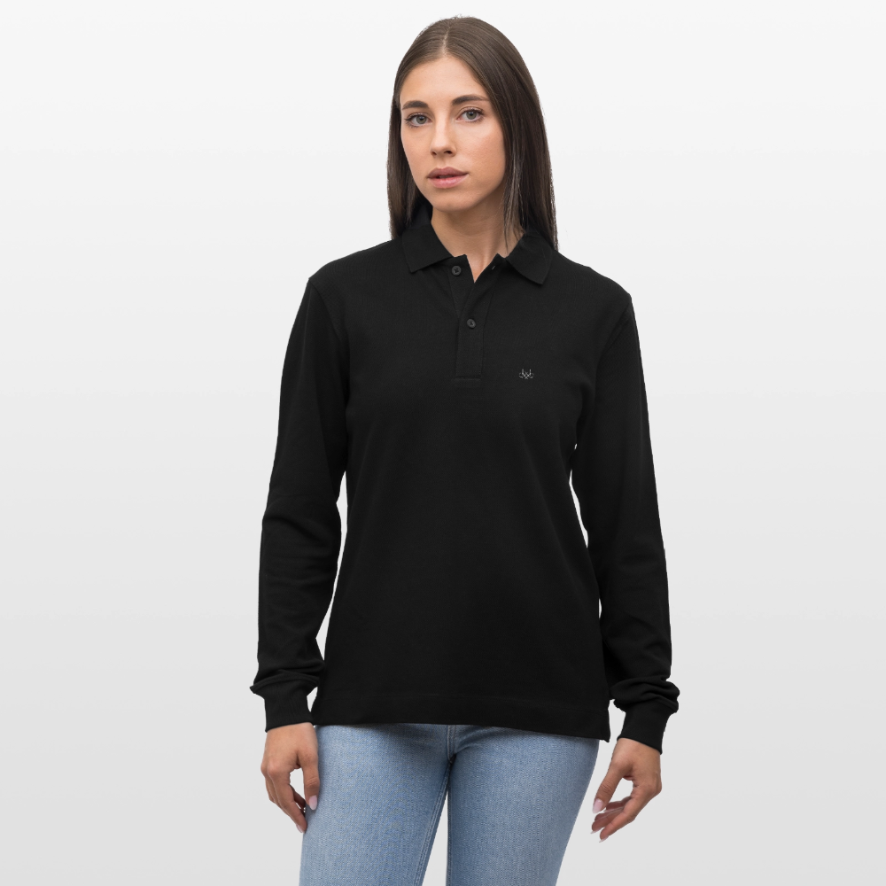 Stanley/Stella Organic Unisex Long-Sleeved Polo Shirt Prepster - black